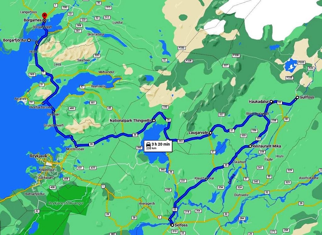 k-Tag 2  Selfoss - Borganes (Goldener Kreis)