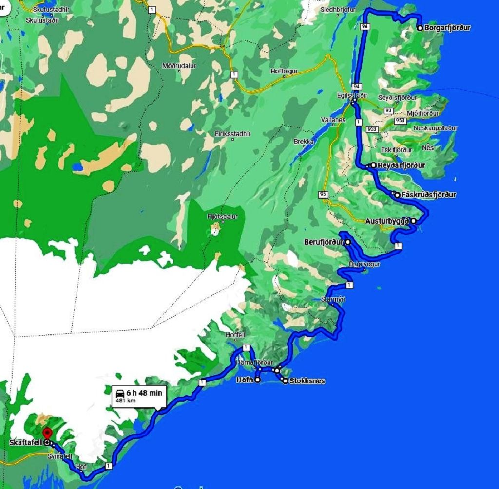 k-Tag 9  Borgarfjrdur - Skaftafell